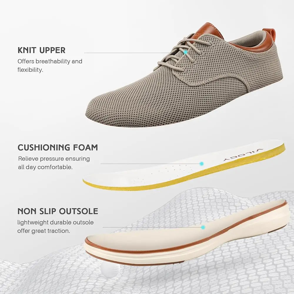 Men's Wide Casual Dress Oxfords Business Shoes Fashion Sneakers Mesh Breathable Comfortable Walking Shoes