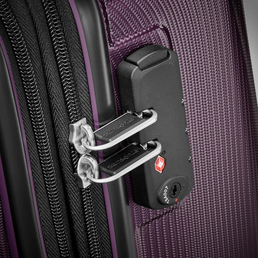 Winfield 3 DLX Hardside Expandable Luggage with Spinners 2PC Set Plum
