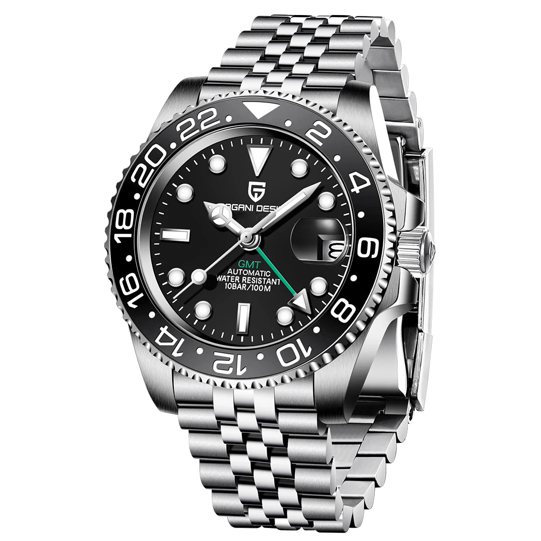 2026 New PAGANI DESIGN Luxury Men Mechanical Watches Stainless Steel GMT Watch Top Brand Sapphire Glass Men Watch reloj hombre