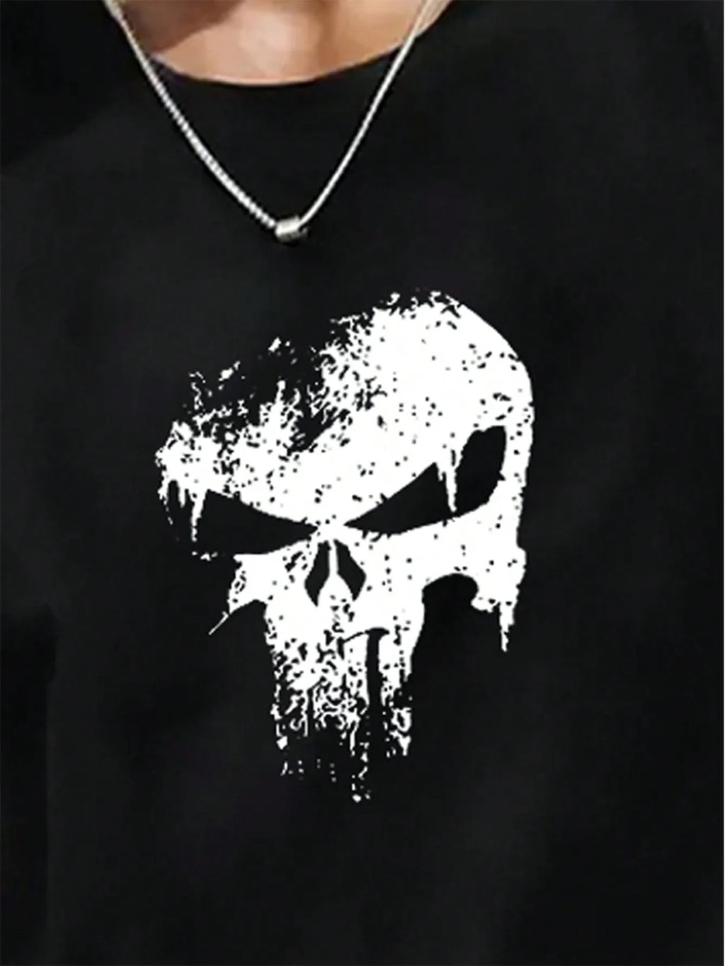 Men's Black Sleeveless Tank Top with Distressed Skull Graphic Print, Casual Summer Wear