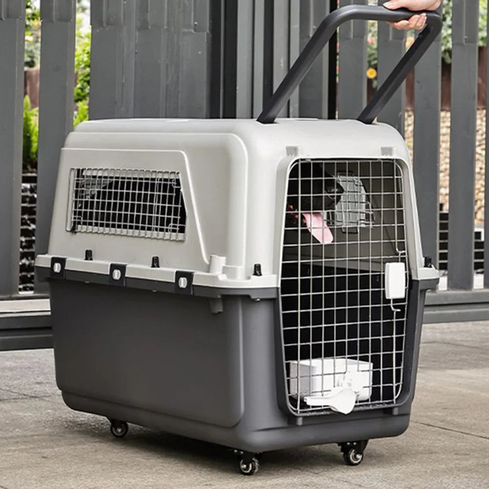 Heavy Duty Airline Travel Flight Carrier Length 33in/Width 21.6in/Height 25.2in Portable Airline Pet Carrier for Puppies Kittens