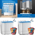 Mini Twin Tub Washing Machine with Drying Rack, 18lbs Washer and 7lbs Spinner, Ideal for Dorms and Apartments (Blue)