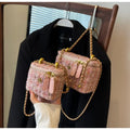 Designer Mini Shoulder Purse Lingerie Embroidery Line Small Square Female 2025 New Fashion Chain Crossbody Luxury Handbag Cosmet
