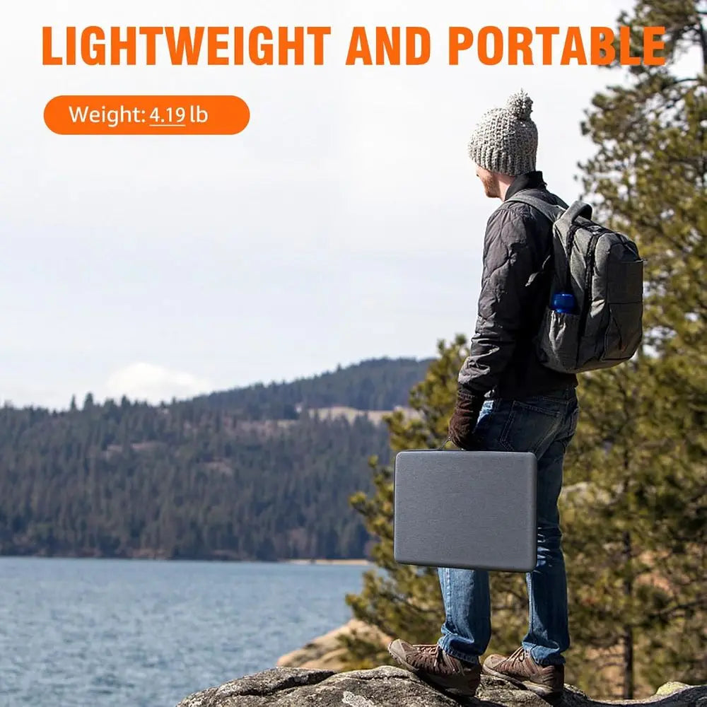 60W Portable Solar Panel with DC, USB-C, and USB-A Outputs for Laptop, Outdoor, Camping, and Road Trip Power Needs