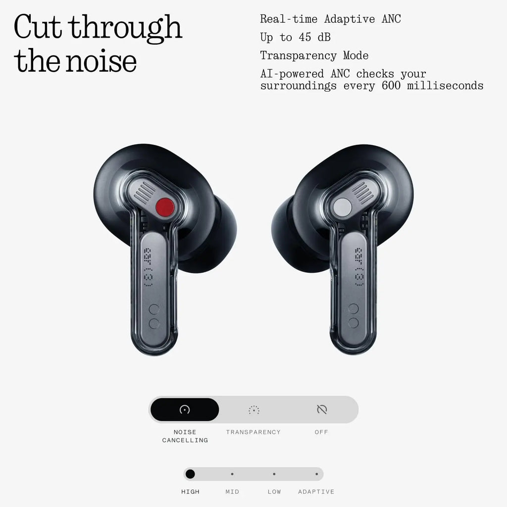 Wireless Earbuds with 45dB Hybrid ANC, Hi-Res Sound, 12mm Bass Boost, Dual Connect for iPhone Android