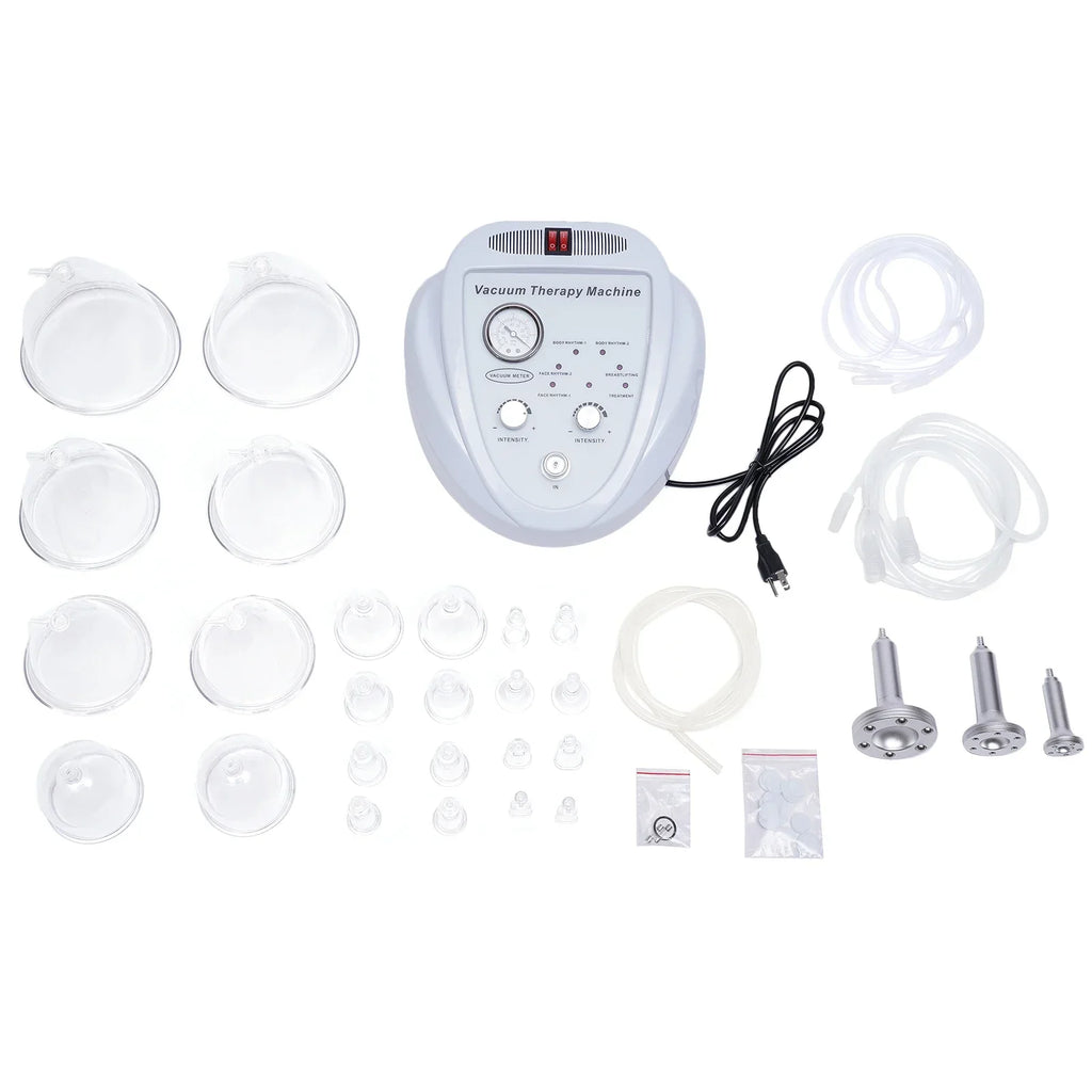 6 Mode Adjustable Suction Vacuum Machine with 24 Cups & 3 Grease Massage Heads,Professional Acupoint Cupping Body Shaping Device
