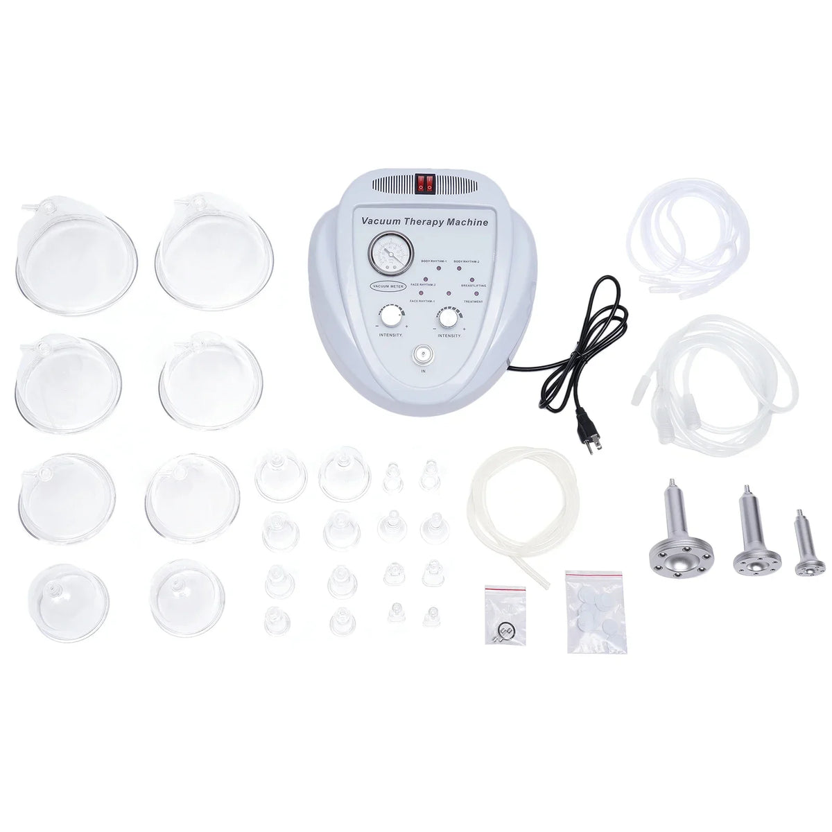 6 Mode Adjustable Suction Vacuum Machine with 24 Cups & 3 Grease Massage Heads,Professional Acupoint Cupping Body Shaping Device
