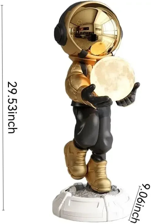JUNTHORB Astronaut Statue, Spaceman Sculpture, Home Decor Sculpture, Cool Metal mask Decoration, Large Spaceman Figurine Decorat