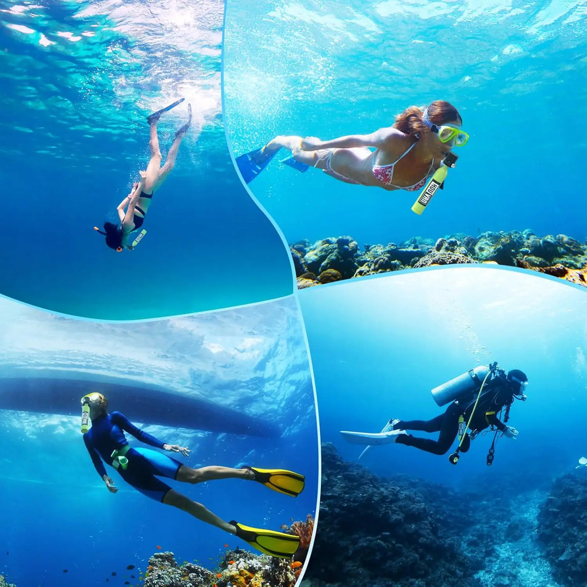 HOUVAN 0.5L Mini Scuba Tank with 5-10 Minutes,Portable Oxygen Tank for Snorkeling Diving With Hand Pump Divig Gear travel