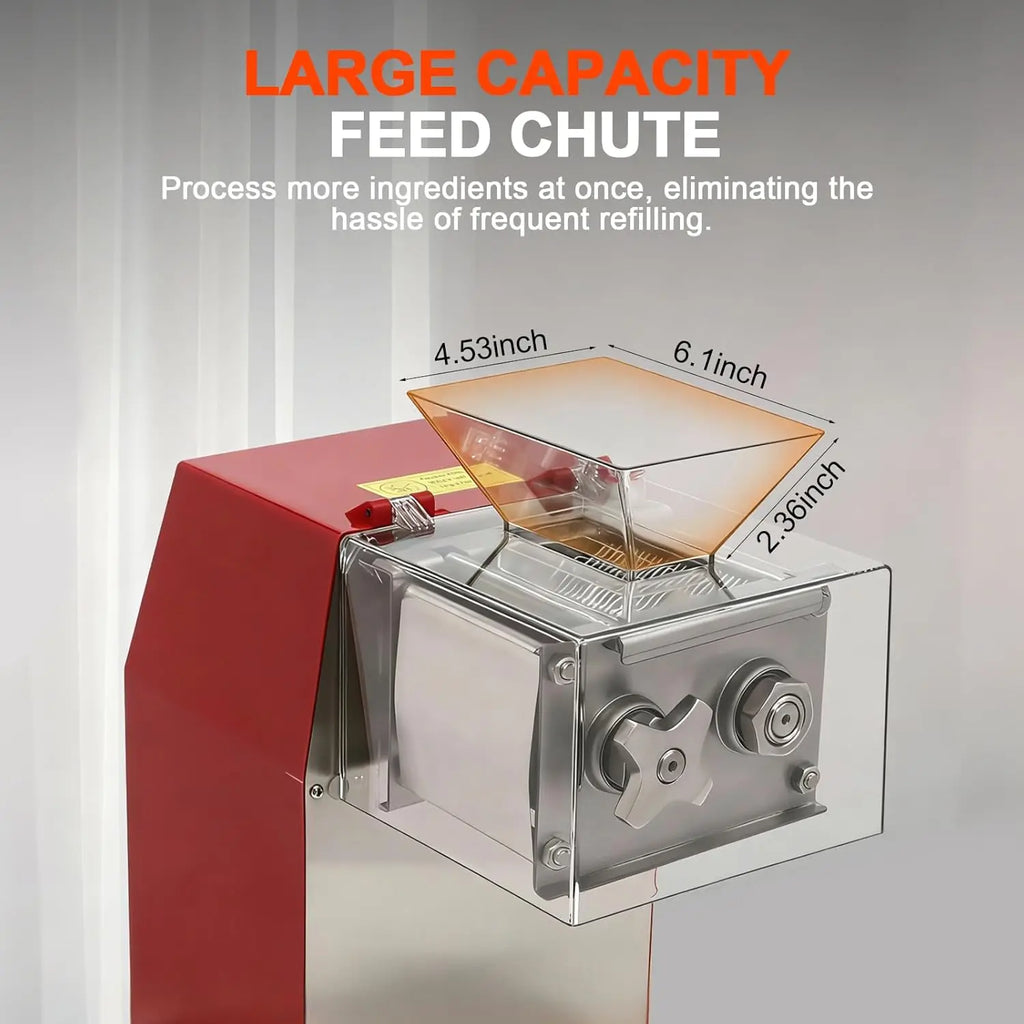 1100W Meat Cutter Machine，Commercial Meat Slicer Cutting Machine with Large Inlet 3.5mm Stainless Steel Meat Slicer Shredder for