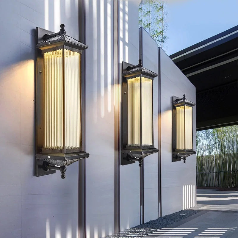 American European Style Hotel Villa Big Outdoor Wall Lamp Modern Waterproof Long LED Wall Sconce For Garden Gate Porch