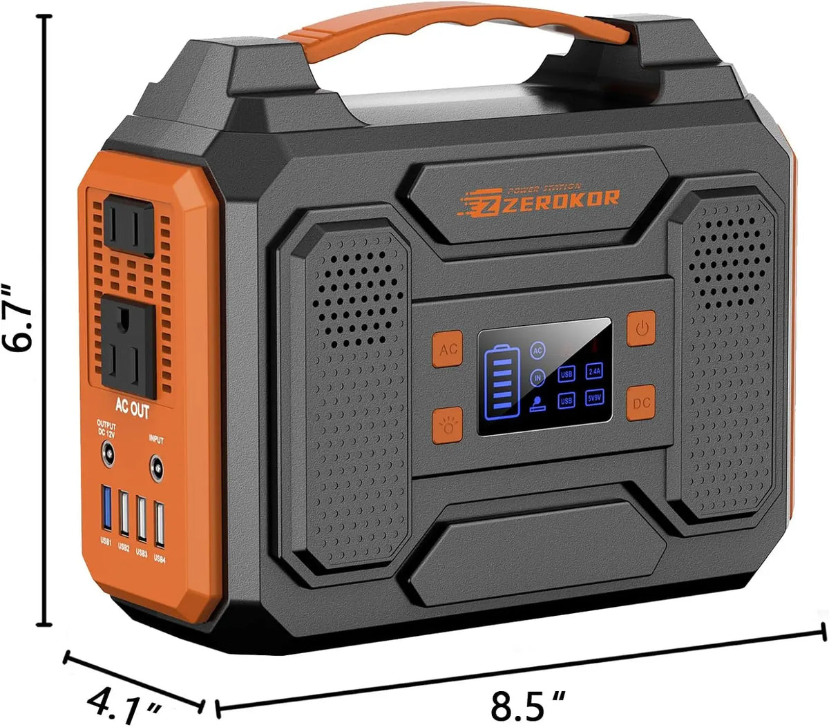 300W Portable Solar Generator with Foldable 60W Panel, 280Wh Battery Pack, Pure Sine Wave AC Outlet for Camping RV Outdoor Use