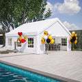 Spacious 20x20 FT Party Tent Removable Sidewalls 2 Storage Bags Waterproof UV Resistant PE Fabric Outdoor Canopy for Wedding BBQ