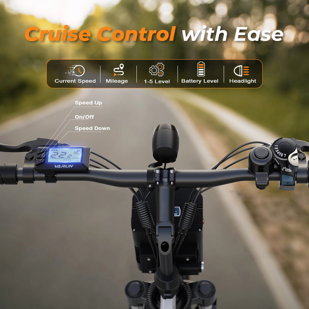 Varun M26-3 Pro Adult Electric Bike, 750W Peak Power, 48V 7.8Ah Battery, 26" Tire, 20MPH, E-bike UL 2849, 1 Year Warranty