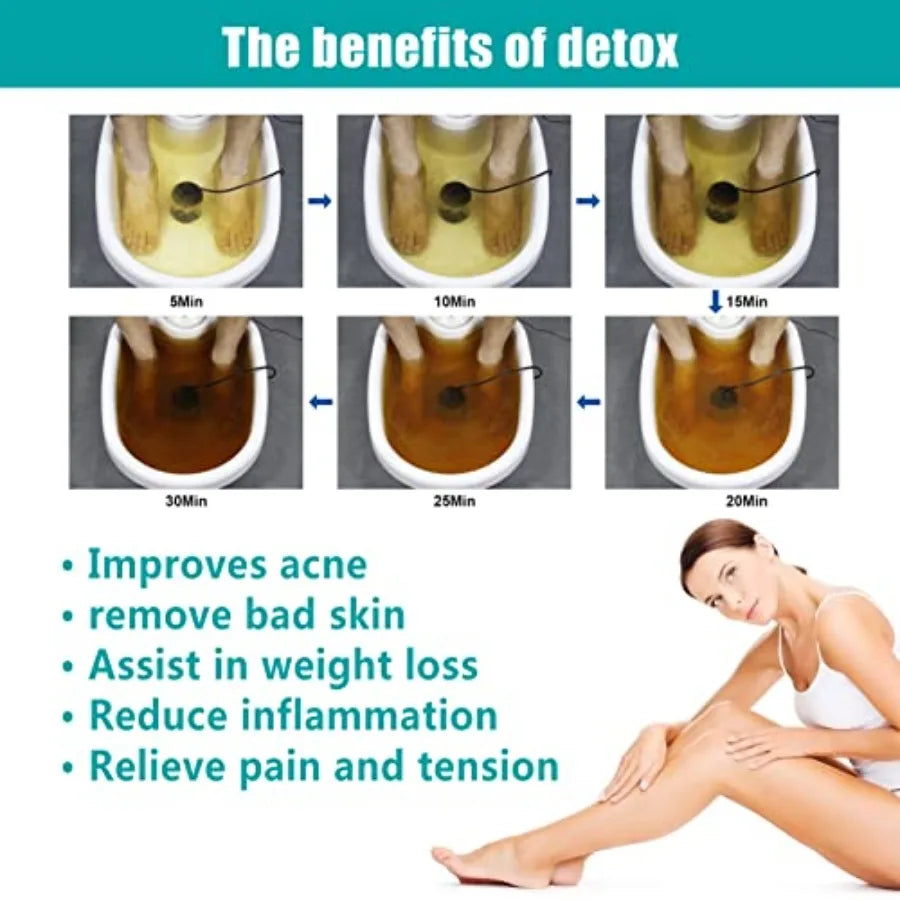 Dual Ionic Foot Bath Detox Machine with Heated Waist Belt 5 Detox Modes Time Preset Black and Silver Arrays Set of 2