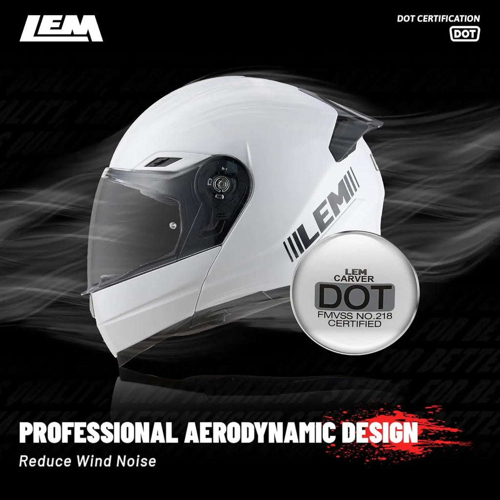 Modular Motorcycle Helmets Fiberglass Full Face Motorcycle Helmet Flip Up for Touring DOT Certified Release Sun Visor Removable