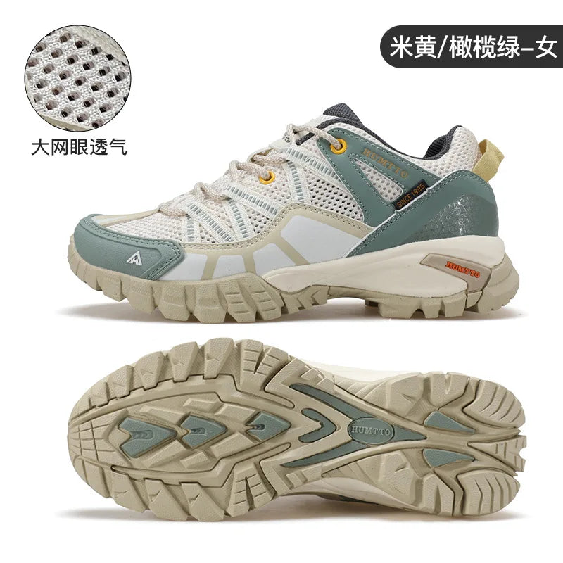 Men Lightweight Hiking Shoes Autumn Winter Breathable Mesh Casual Athletic Walking Sneakers Anti-slip Outdoor Trekking Footwear