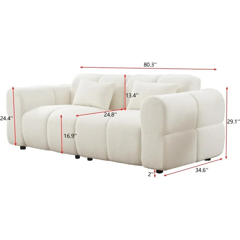 80\" Oversized Boucle Sofa Couch Modern Deep Seat Love Seat Mid-Century Cloud Couch for Living Room ComfortableCustomized