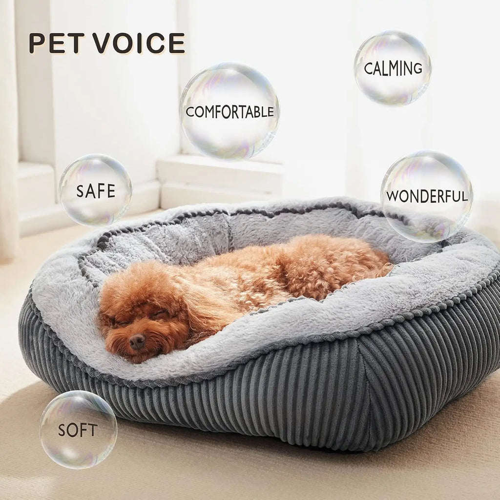 Washable Orthopedic Pet Bed for Dogs & Cats, Soft Calming Sleeping Mat with Anti-Slip Bottom