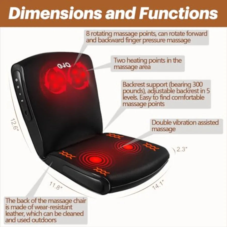 Multi functional Shiatsu neck and back massager chair with heat for pain relief deep tissue massage pad indoor outdoor use home
