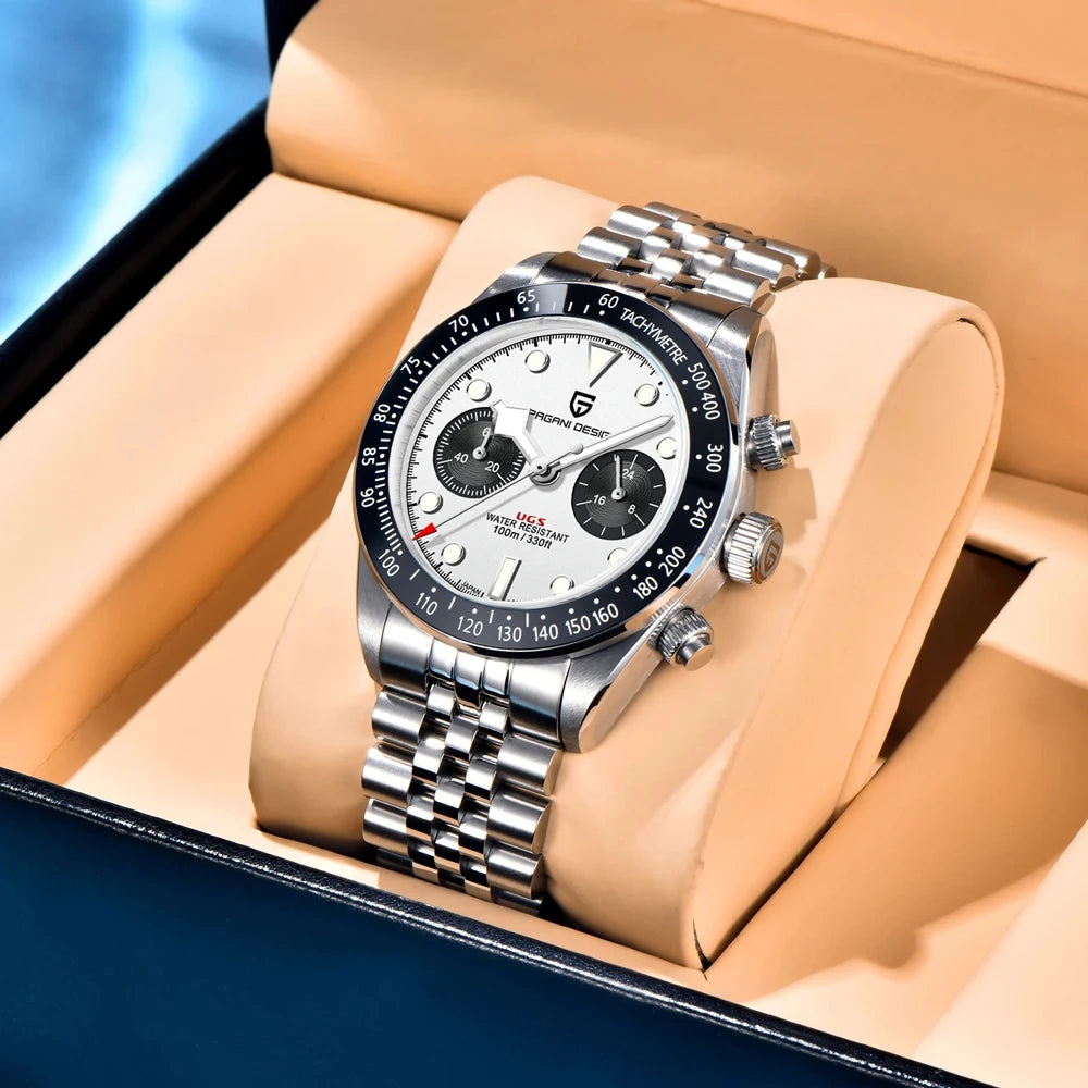2026 New PAGANI DESIGN Retro Panda Mens Watches Luxury Quartz Watch For Men Chronograph AR Sapphire Waterproof Sports Clock Gift