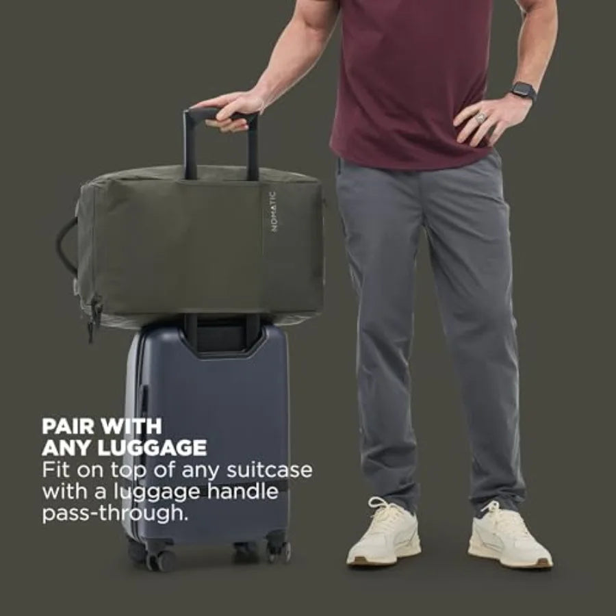 40L Convertible Travel Bag Duffel/Backpack Carry-on Size for Everyday Use Laptop Storage TSA Compliant Black Nylon