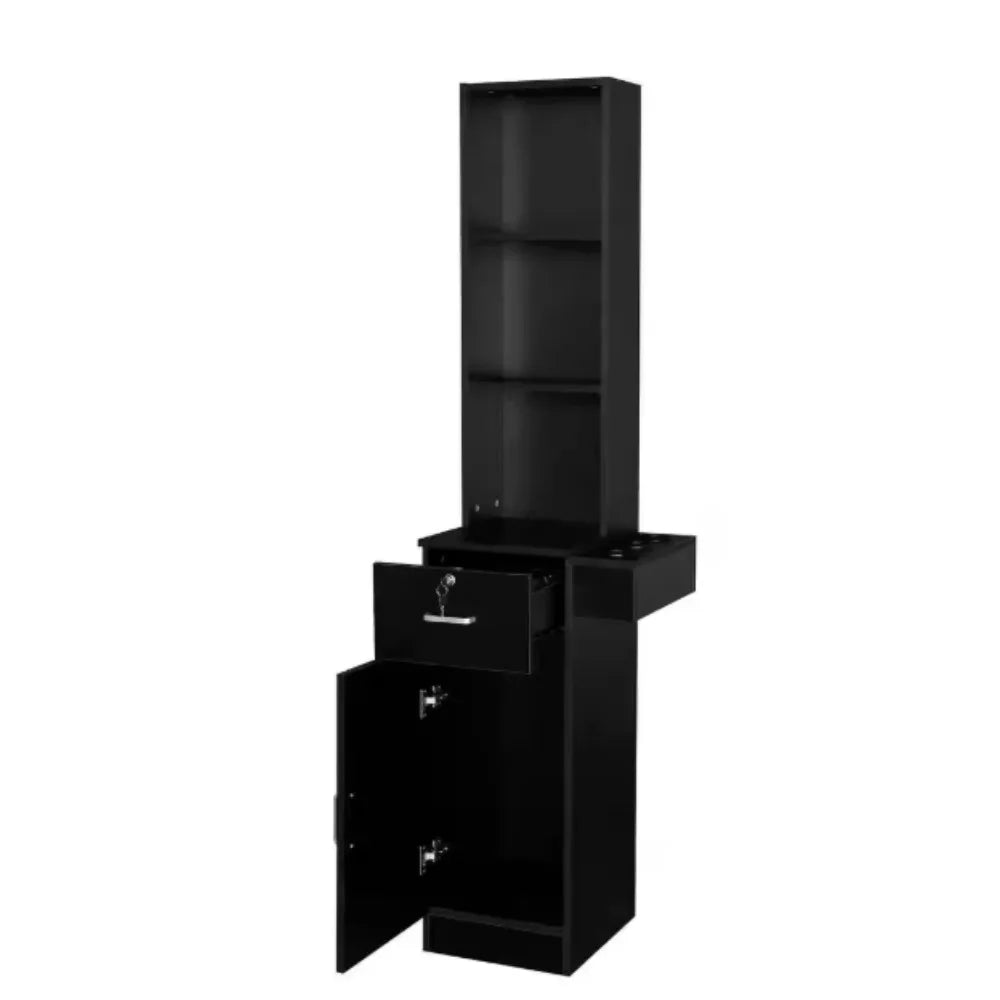 Locking Wall Mount Barber Salon Station, Hair Salon Storage Cabinet Beauty Salon Stations