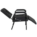 Adjustable Reclining Shampoo Chair with Footrest Black PU Leather Salon Equipment for Hair Salon Use