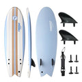 Lancer 5'10'' Soft Top Foam Surfboard Fish Surf board for and Adults Includes Twin Fins Double Swivel Leash EPS Core IXPE Deck