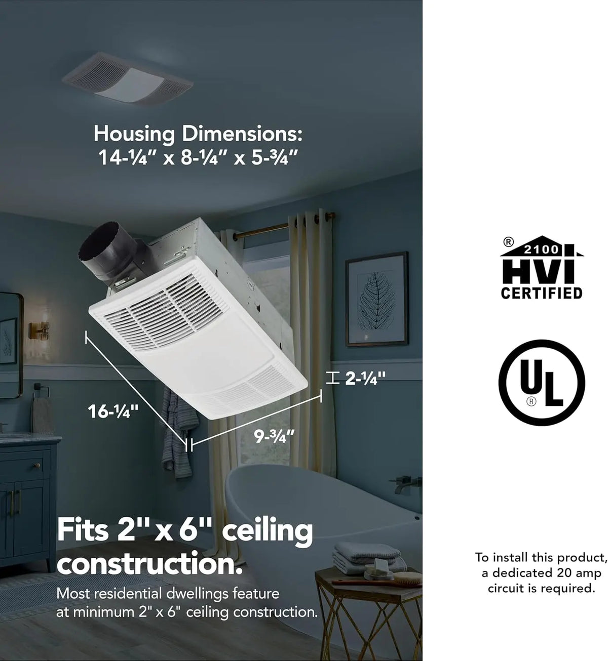 Quiet Bathroom Exhaust Fan with Heater, 80 CFM Ventilation, 3-Level CCT Lighting for Warm Comfort