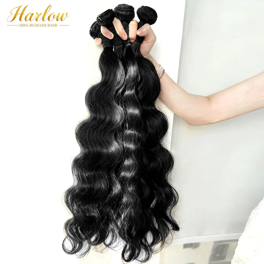 40Inch Body Wave Human Hair Bundles Brazilian Raw Human Hair 1/3/4 Bundles for Women 10A Thick Bundles 3 Days Delivery