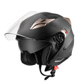 DOT Approved Open Face 3/4 Motorcycle Helmet Dual Visor Quick Release for Adults Men Women Moped Scooter Street Riding