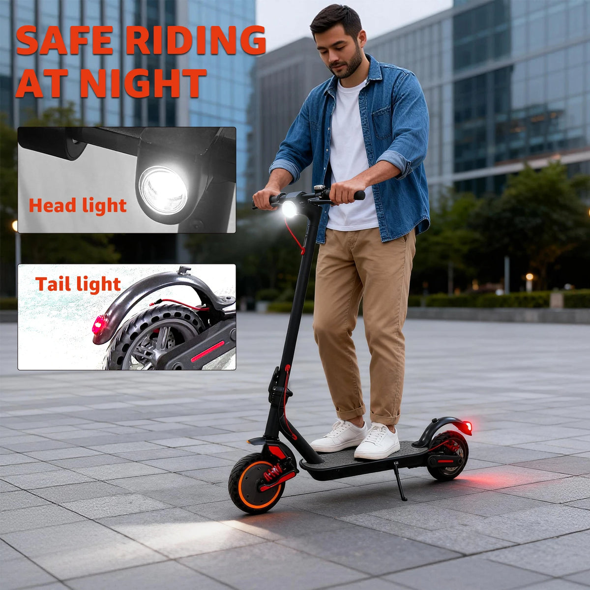 36V 500W  Electric Scooter Adults 8.5" Tires SingleMotor Foldable E-Scooter for Adults with Cruise Control Double Braking System