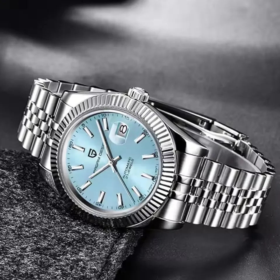 PAGANI DESIGN 42MM sky blue Men Watch Top Brand Luxury Automatic Watch Stainless Steel Waterproof Mechanical Watches For Men