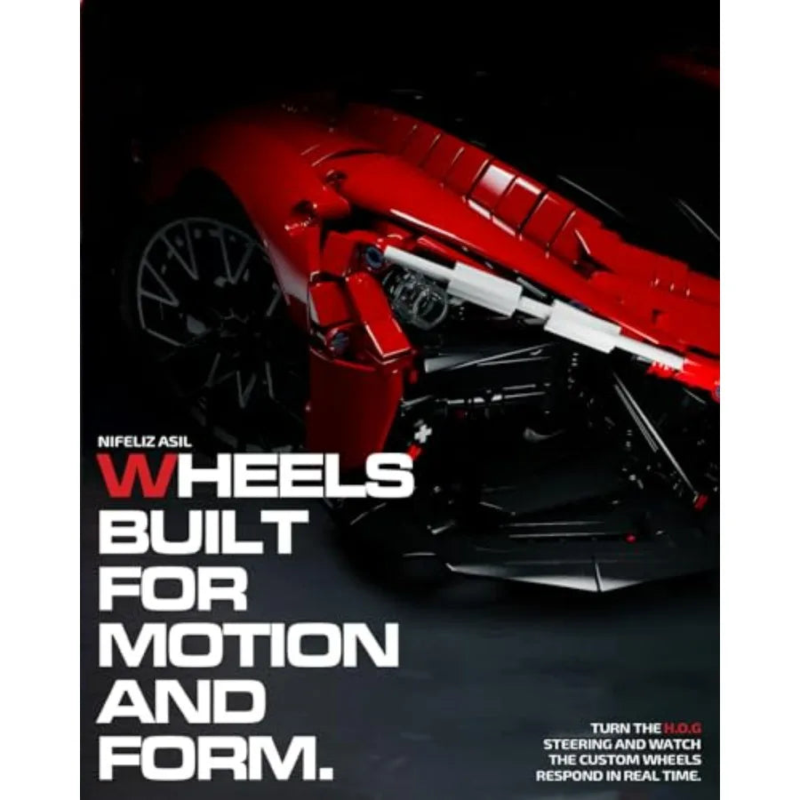 ASIL Sports Car Building Set 1:8 Scale Advanced Collectible Car Model Set for Adults Display Gift for Racing Fans 4099 PCS NF10