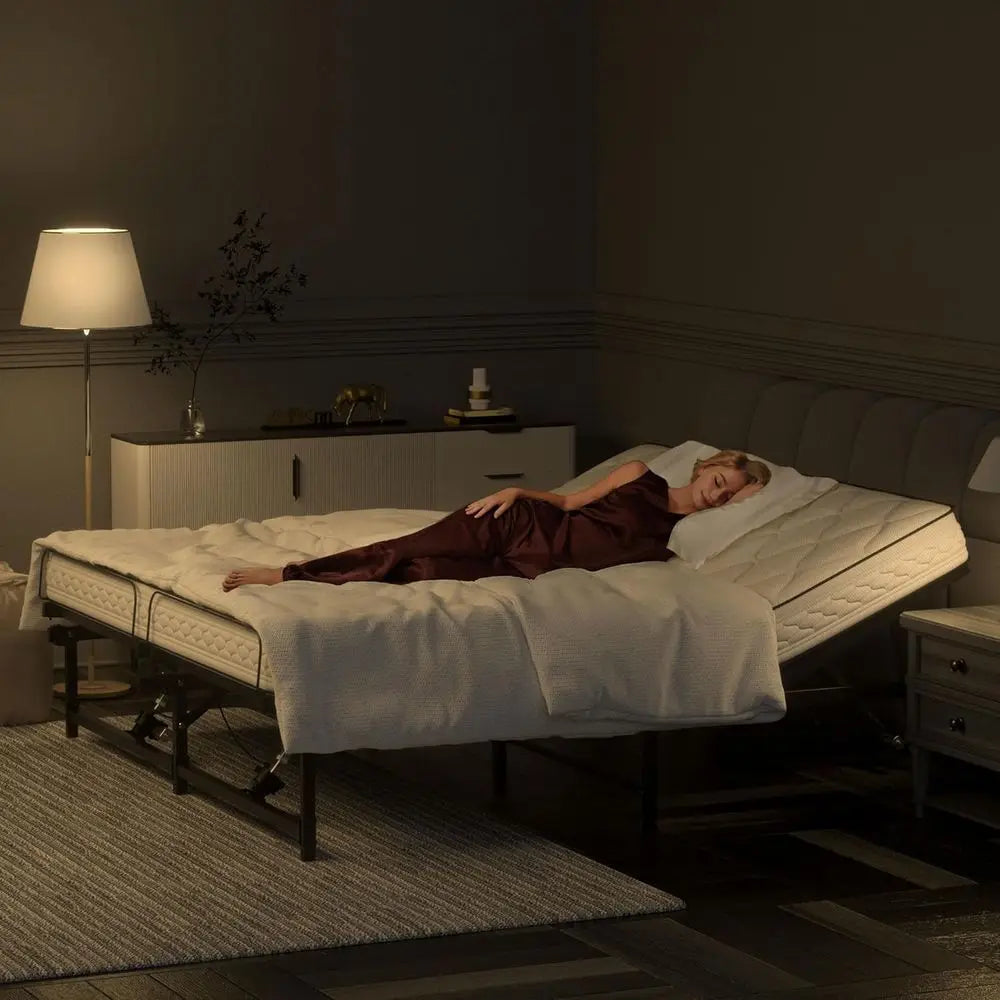 King Size Electric Adjustable Bed Base with Foot Incline, Low-Noise Motor, and Remote Control