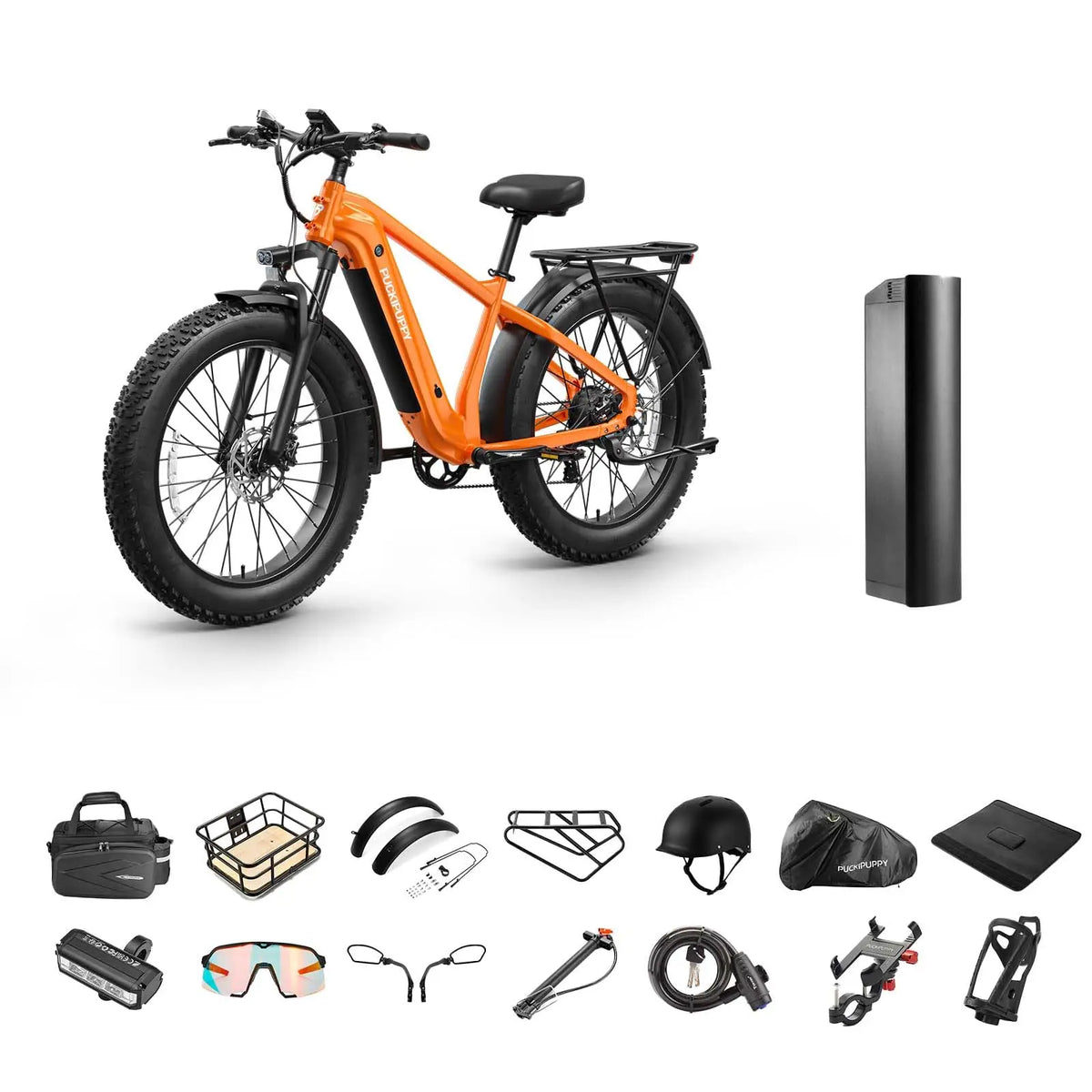 PUCKIPUPPY Beagle II Electric Bike for Adults 960W Peak 48V 15AH Ebike with Luxury Accessory Pack and Extra 15Ah Battery