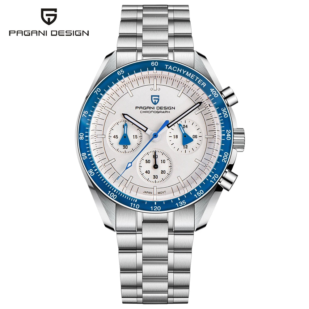 PAGANI DESIGN Fashion Blue Luxury Quartz Watch For Men Sport Chronograph AR Sapphire crystal Luminous Wrist watch Men For 2026