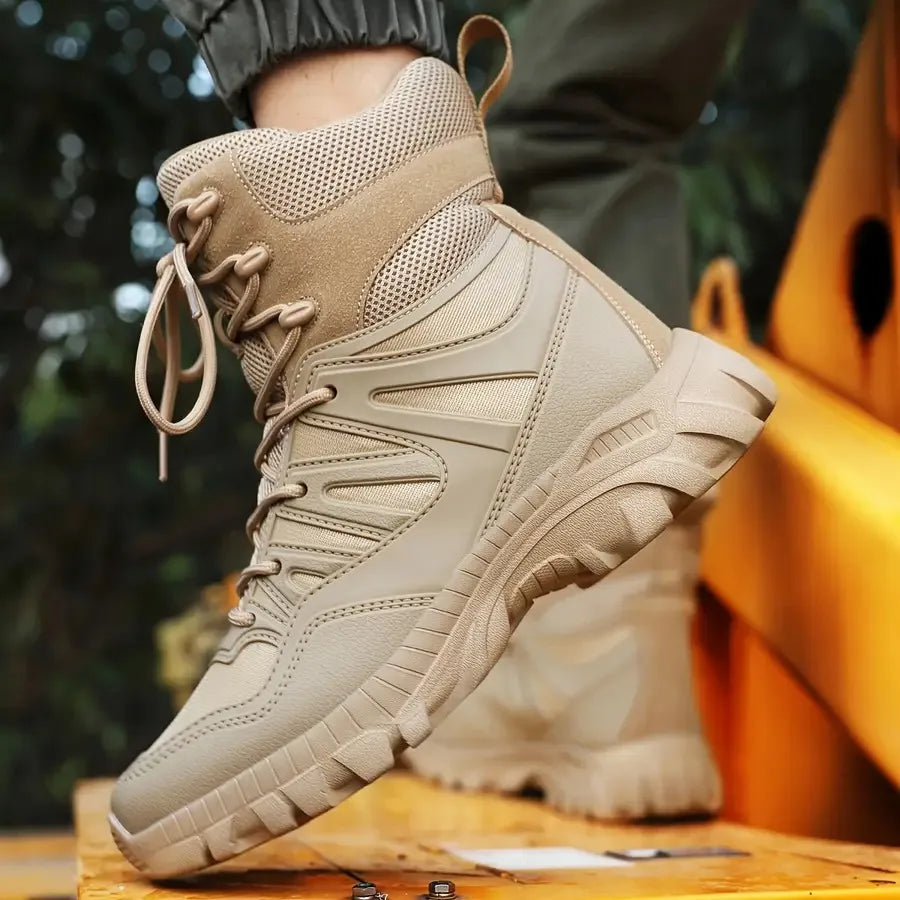 Men's Desert Training High-Top Boots Outdoor Hiking and Mountaineering Boots Lightweight and Comfortable Trekking Shoes