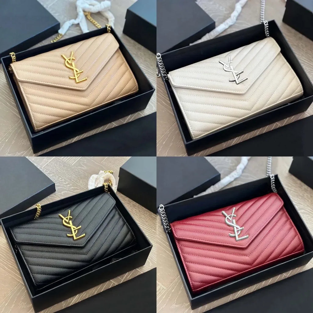 Everyday Evening crossbody bag Gold chain strap bag Clutch bag Travel-friendly compact bag Convertible bag women's bag