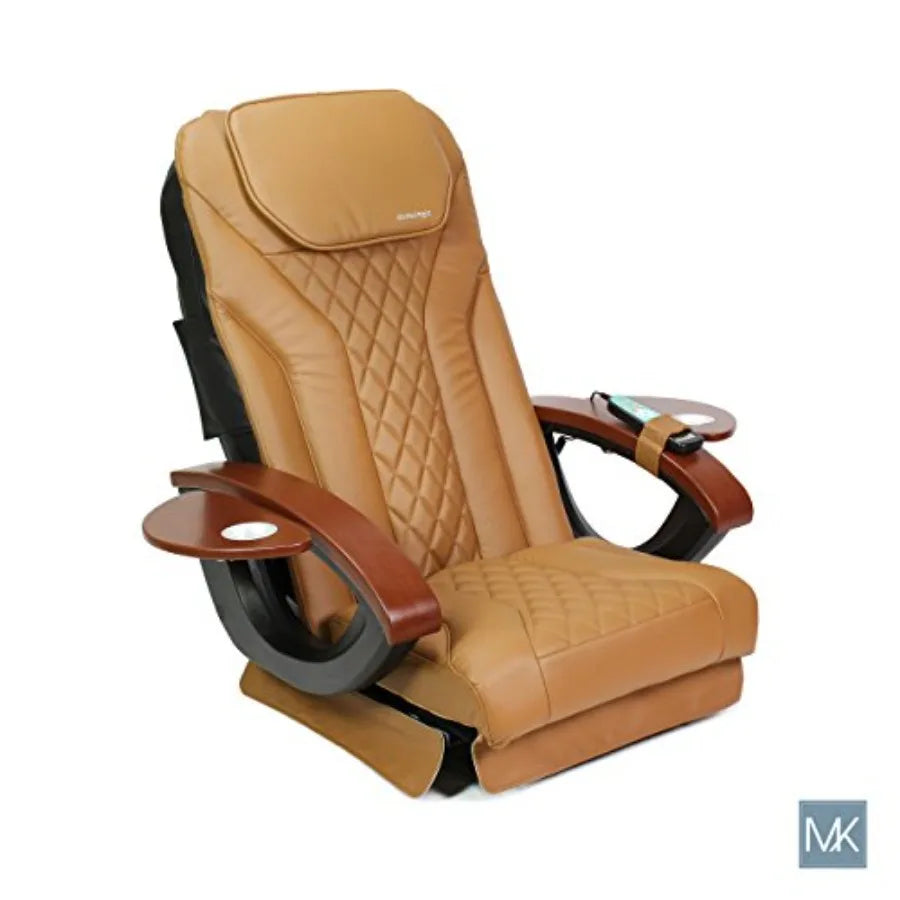 Pedicure Chair Cushion Cover Acetone Resistant Faux Leather Vibration Massage Cushion Cappuccino