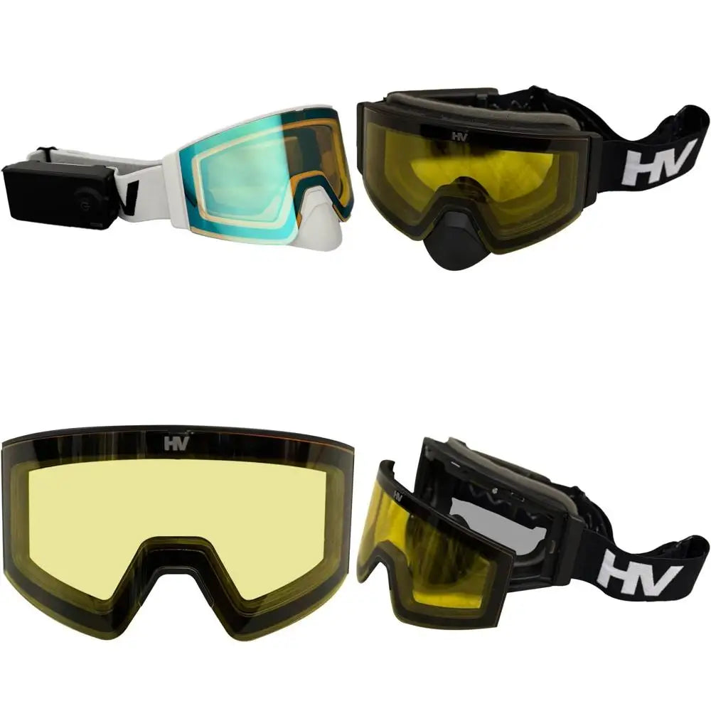 Electric Heated Snow Goggles for Winter Sports - Anti-Fog, Dual Lens, Ideal for Snowmobiling, Skiing, Snowboarding
