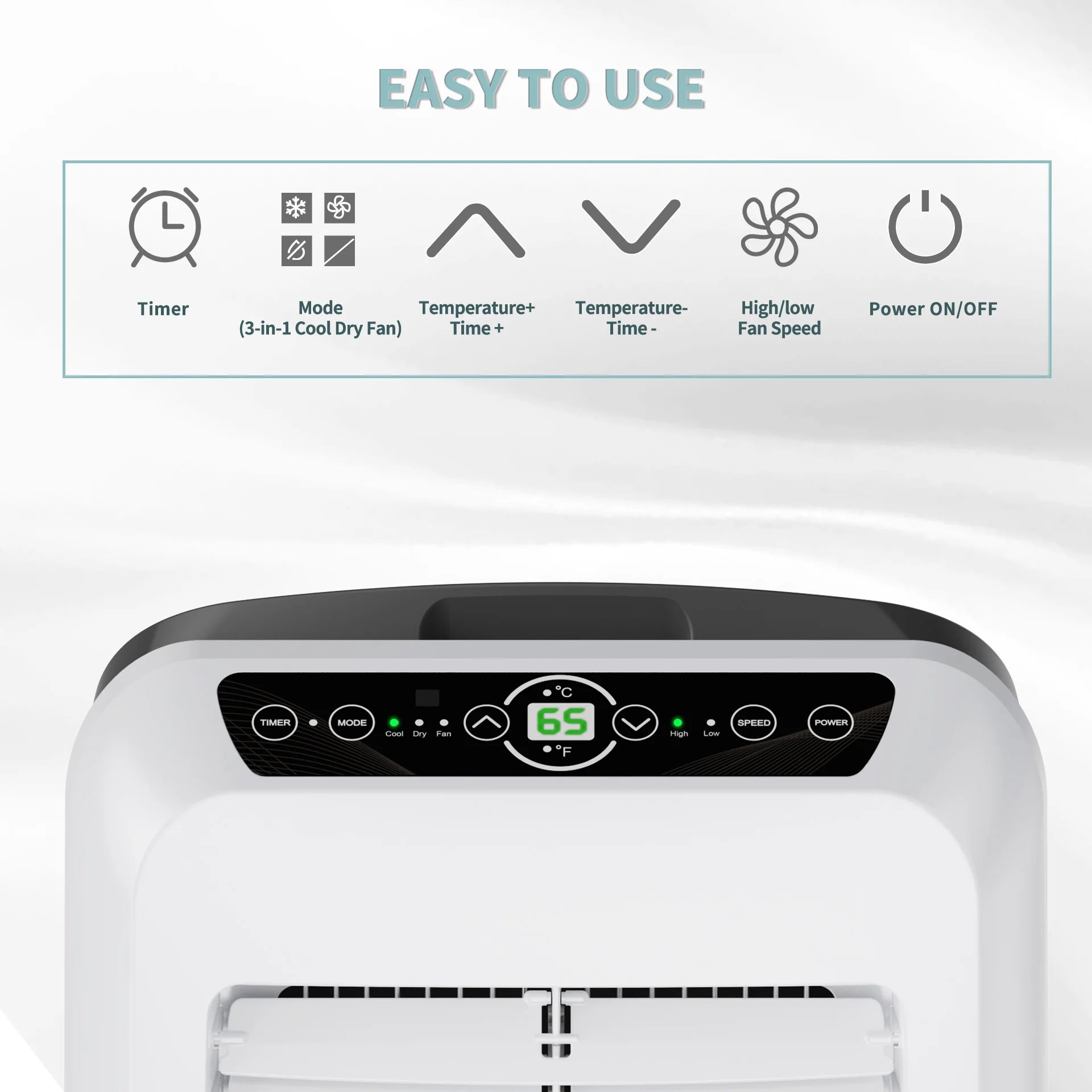 Shinco 8,000 BTU Portable Air Conditioner - 3-in-1 Cool/Dehumidifier/Fan for Rooms Up to 350 sq.ft, Remote Control & 24H Timer