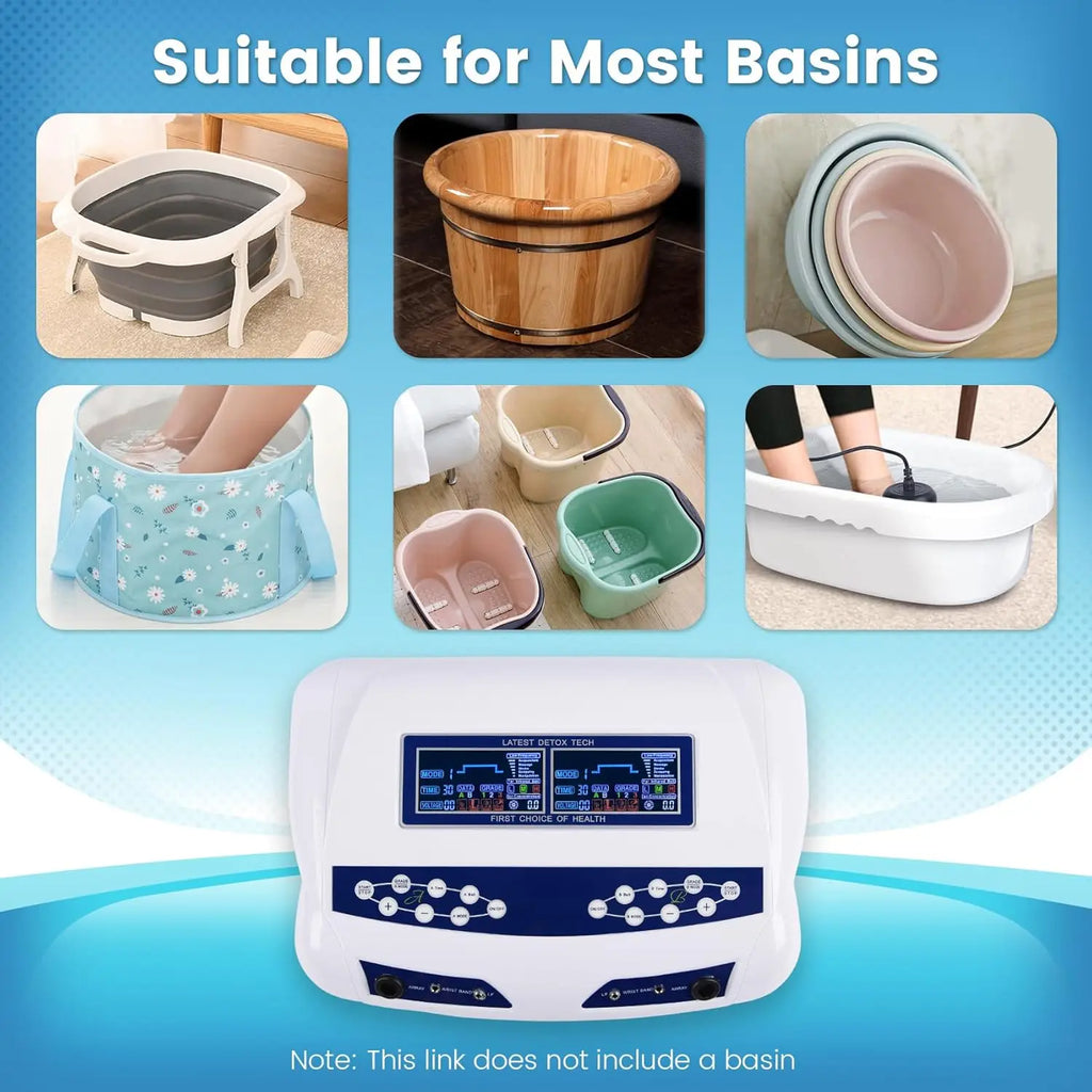 Professional Dual Ionic Detox Foot Bath Spa Machine with 8 Modes, Far Infrared Belt for Home Use