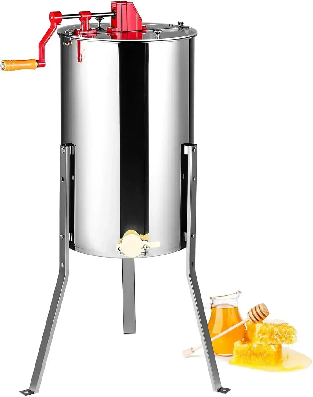 [XMSJ]Honey Extractor, 2/4 Frame Stainless Steel Manual Beekeeping Extraction, Honeycomb Drum Spinner with Transparent Lid