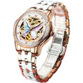 OLEVS Womens Automatic Watch, Premium Large ace Diamond Accented Sel Winding Watches or Women, ashion Waterproo Ladies DrWatch,
