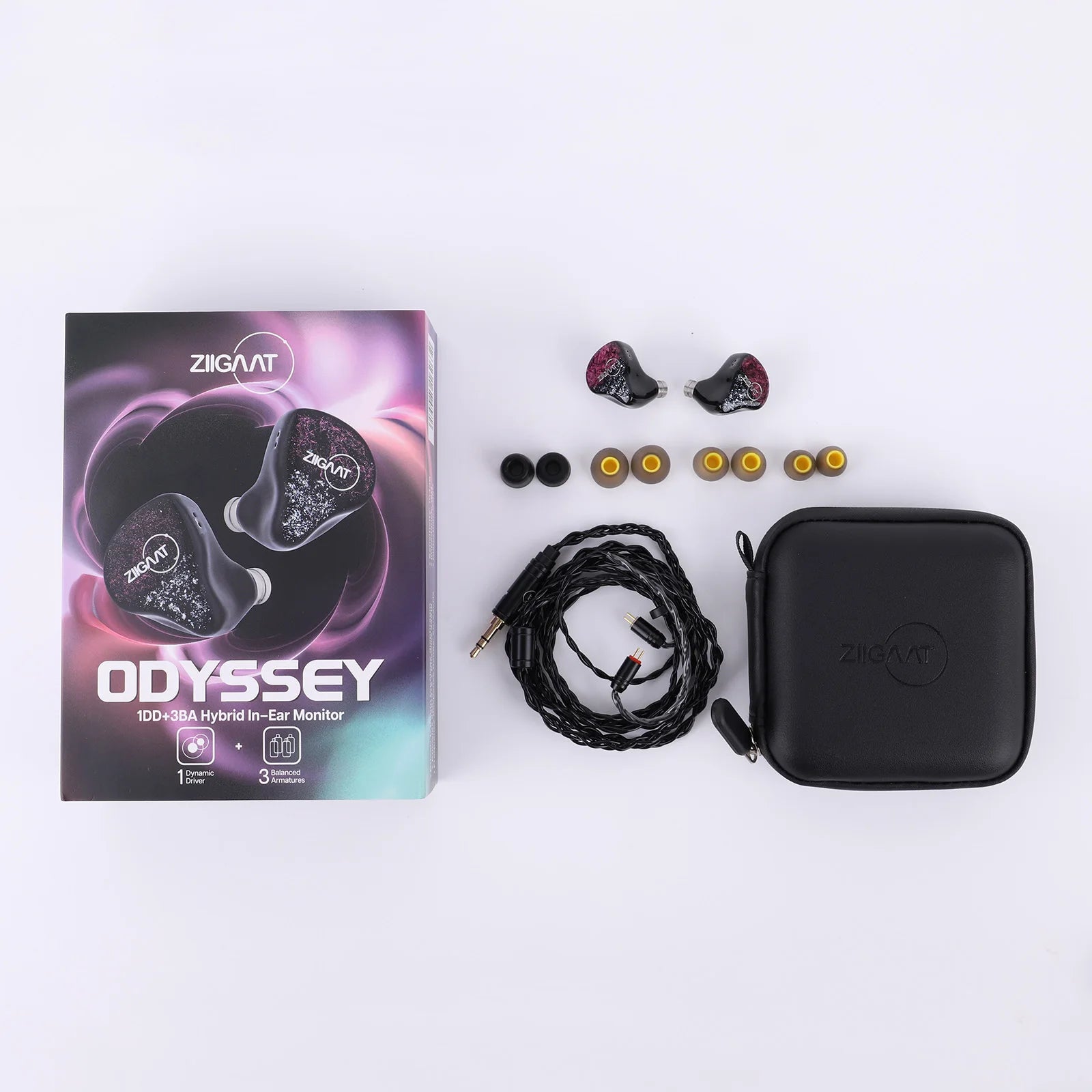 Linsoul ZiiGaat Odyssey 1DD+3BA Hybrid In–Ear Monitor Hifi Earphones Wired Earbuds for Audiophiles Musicians