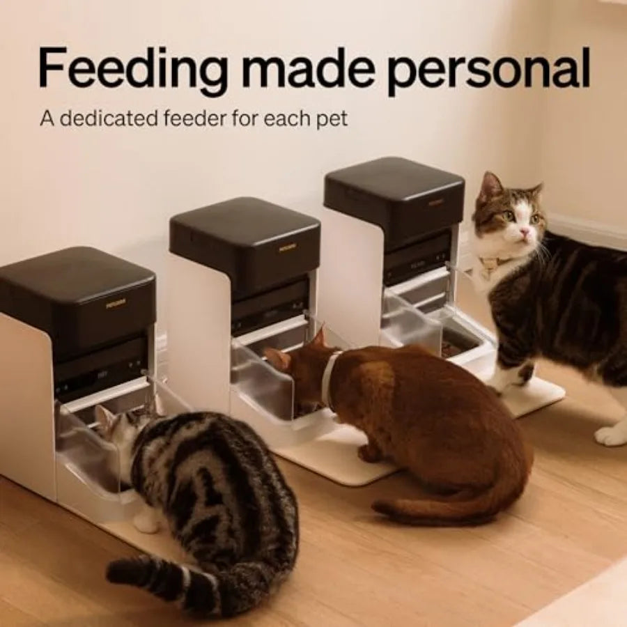 RFID Smart App Cat Water Fountain 2.4G Wi-Fi 101oz/3L with Collar Tag+ Upgraded RFID Automatic Pet Feeder 5G Wi-Fi 3L with Coll
