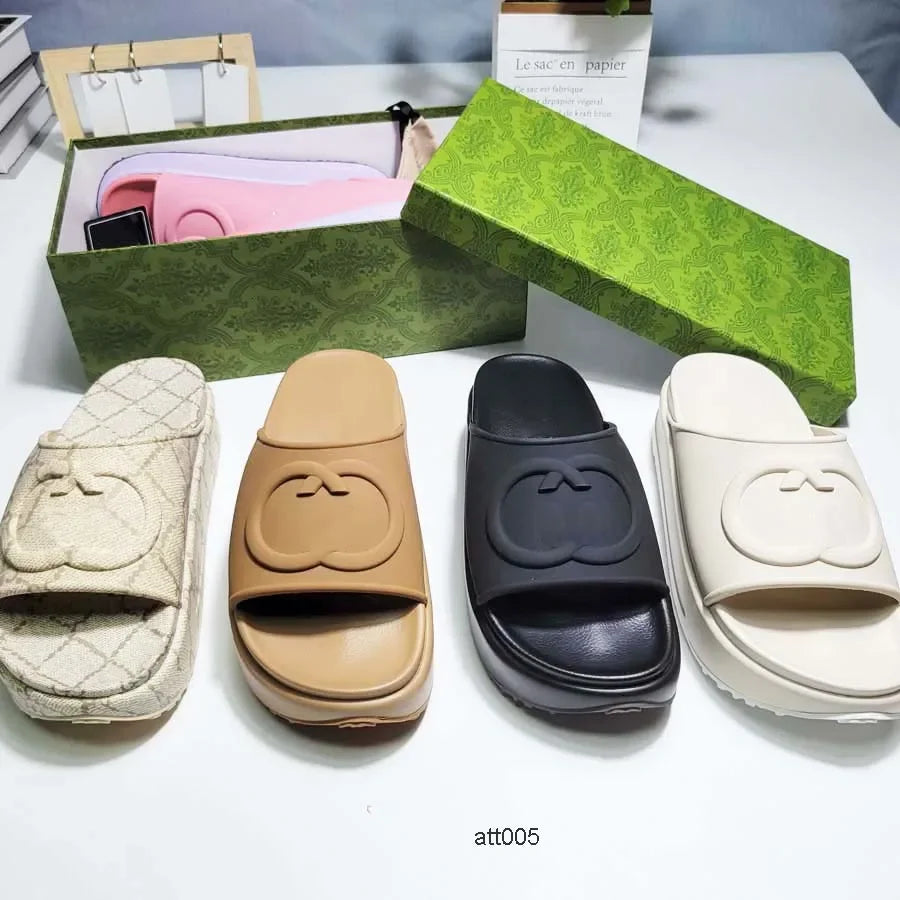 gg ism brand designers women ladies hollow platform sandals slide sandal with lnterlocking g lovely sunny beach woman shoes slip