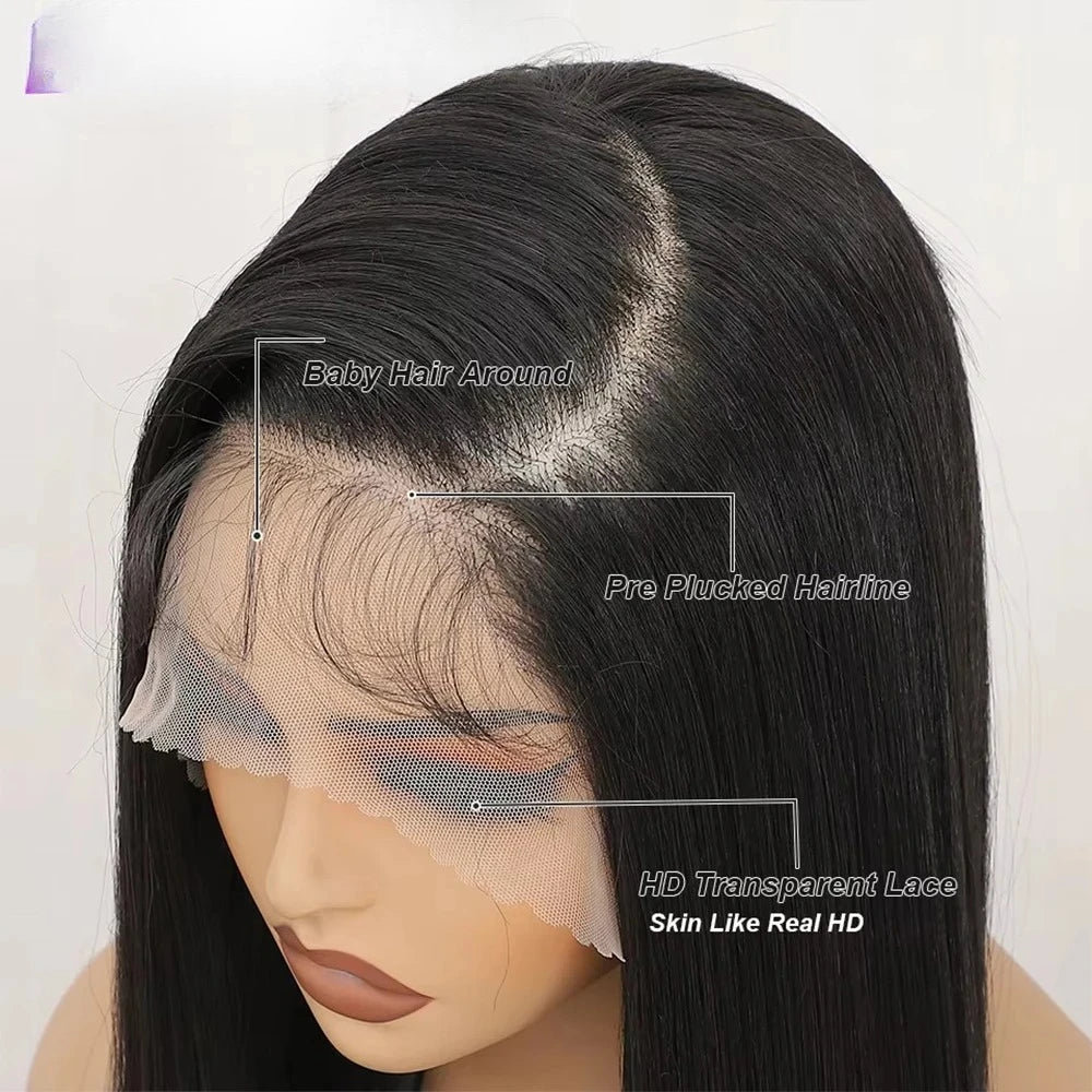30Inch 13X4 Straight Lace Frontal Wigs Brown P12/24 Ombre Colored Pre-pluck Soft Natural High Temperature Cosplay Wigs